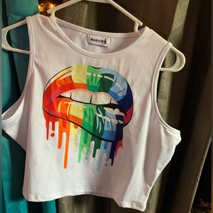 NWOT MagicMK graphic tank/half shirt